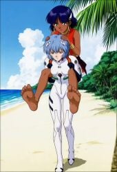 Ai Generated, Aqua Eyes, Ayanami Rei, Bare Legs