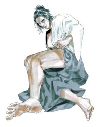 1boy barefoot black_hair feet foot_focus gay gge like_a_dragon_(series) looking_at_viewer lying male_only pixiv rgg_studio ryuu_ga_gotoku ryuu_ga_gotoku_ishin sakamoto_ryoma_(ryuu_ga_gotoku) sega sideburns solo solo_focus solo_male toes undressing yakuza_(series) yaoi