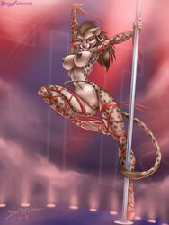 1girls anthro canine furry hyena jeremy_bernal pole_dancing sexyfur solo tagme