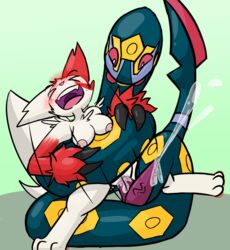 blush breasts claws cum cum_in_pussy cum_inside female male neko3240 nintendo pokemon pokemon_(species) pokemon_rse reptile scalie seviper snake straight video_games zangoose