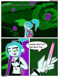 comic danny_phantom darkdp ember_mclain female nickelodeon pregnancy_reveal pregnancy_test pregnant tagme