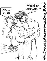 1boy 1girls abs anal anal_sex areolae ass ass_grab bent_over biceps breasts capcom chun-li doggy_style duo english_text female from_behind hair_bun hands_on_hips headband human looking_at_partner male monochrome muscles muscular muscular_male naked nipples nude ryu_(street_fighter) sex short_hair standing_sex straight straight_hair street_fighter text wain