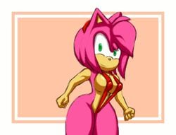 1girls 2d amy_rose angelauxes animated anthro big_breasts bouncing_breasts breasts color female female_only frame_by_frame furry gif green_eyes loop sega side_to_side skimpy sling_bikini sonic_(series) string_bikini