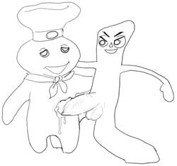 anthro crossover furry gumby gumby_(series) male_only mascot pilsbury_doughboy