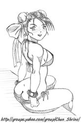 bikini chun-li female female_only human monochrome rough_sketch solo straight_hair street_fighter tagme wain