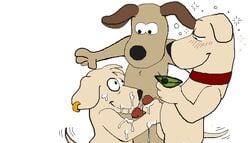 aardman_animations alcohol anthro brian_griffin crossover cum cum_on_face drunk family_guy fel furry gromit jasper_(family_guy) male_only wallace_and_gromit