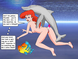 anal anus ariel ass barefoot breasts bubbles cum_in_ass disney disney_princess doggy_style dolphin feet fish flounder pussy soles the_little_mermaid toes underwater zoophilia