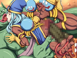 1girls blush boss_troll censored clothing dragon_quest dragon_quest_iii female healslime interspecies makura_no_doushi penis priest_(dq3) slime slime_(dragon_quest) slime_monster tentacle troll_(dragon_quest)