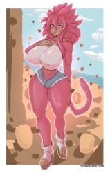 1girls big_lips bimbo dragon_ball female female_focus female_only frozenaardvark heel_boots hourglass_figure huge_ass huge_breasts lips monkey_tail nipple_outline original_character pink_eyes pink_fur pink_hair saiyan short_shorts slim_waist small_waist solo solo_female solo_focus super_saiyan super_saiyan_4 tagme tail the_varking