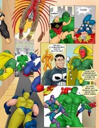 13boys abs android ass avengers black_hair boots captain_america captain_america_(series) clint_barton comic daredevil daredevil_(series) dark-skinned_male dark_skin erect_while_penetrated erection fantastic_four frank_castle gay gloves green-skinned_male green_hair green_skin hawkeye hawkeye_(series) hulk hulk_(series) human human_torch icemanblue iron_man iron_man_(series) james_howlett johnny_storm light-skinned_male light_skin male male_nipples male_only male_penetrated marvel marvel_comics mask matt_murdock multiple_boys multiple_penises muscles nude pecs penis peter_parker pubic_hair punisher quasar robot sam_wilson serratus_anterior spider-man spider-man_(series) steve_rogers straight_hair testicles the_falcon thor_(marvel) thor_(series) tony_stark torn_clothes uncensored vision wolverine_(x-men) x-men yaoi