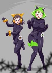 blush bodysuit breasts erection_under_clothes erection_under_clothing genderswap happy_face kamen_rider kamen_rider_geats_(series) kamen_rider_na-go kamen_rider_tycoon neon_kurama nervous_face otokam1117 rule_63 tagme thighs tokusatsu voluptuous voluptuous_female