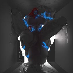 big_balls big_penis broken_door broken_wall clariarikari confident_smile cracked_ceiling destruction futa_focus futa_only futanari giant_futa giant_penis glowing_eyes glowing_markings goddess huge_balls huge_breasts huge_cock huge_muscles huge_penis hyper_balls hyper_breasts hyper_muscle hyper_muscles hyper_penis impending_sex leaking_penis leaking_precum looking_at_viewer looking_down looming massive_balls massive_penis mizuki_nagano multi_balls multi_genitalia multi_penis multiple_penises muscular muscular_futa predatory_look red_hair smug_face taller_futa towering_over_viewer triphallia veiny_penis