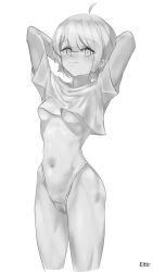 1girls 2d 2d_(artwork) 2d_artwork ahoge arm_behind_head arms_behind_head bare_arms bare_belly bare_hands bare_hips bare_legs bare_midriff bare_navel bare_skin bare_thighs belly belly_button black_and_white breasts character_request closed_mouth_smile collarbone copyright_request curvaceous curvaceous_body curvaceous_female curvaceous_figure curvaceous_hips curvy curvy_body curvy_female curvy_figure curvy_hips digital digital_art digital_drawing digital_drawing_(artwork) digital_media digital_media_(artwork) drawing elbows eltir exposed_arms exposed_belly exposed_hips exposed_legs exposed_midriff exposed_navel exposed_skin exposed_thighs eyebrows_visible_through_hair female female_focus female_only greyscale groin hand_behind_head hands_behind_head head_tilt high_resolution highres hip_dips inframammary_fold lean_figure looking_at_viewer midriff monochrome monochrome_background narrow_waist navel petite petite_body petite_breasts petite_female petite_girl petite_tits short_hair shoulders simple_background skinny skinny_female skinny_girl skinny_waist slender_body slender_waist slim_female slim_waist small_boobs small_breasts small_tits small_waist smile smiley_face smiling smiling_at_viewer solo standing thigh_gap thighs thin_female thin_waist thong tilted_head tiny_breasts tiny_tits underboob upper_body white_background wide_hips
