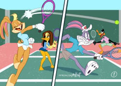 anthro bugs_bunny comic daffy_duck furry lola_bunny looney_tunes misterkrait mrkrait no_humans not_porn tennis the_looney_tunes_show tina_russo