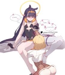 bare_ass cunnilingus hololive hololive_english ninomae_ina'nis virtual_youtuber watson_amelia yuri