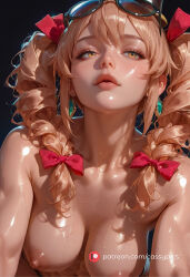 1girl 1girls ai_generated beautiful bending_forward bending_over bent_over blush booty busty curvy cute drill_hair erotic fanart female fit fit_body fit_female high_quality highres horny hot hourglass_figure long_eyelashes looking_at_viewer naked navel nude parted_lips patreon puffy_lips puffy_nipples round_ass round_breasts round_butt sexy slim_waist stomach sunglasses thick thick_ass thick_legs thick_thighs waifu wet wet_body wide_hips yorigami_jo'on