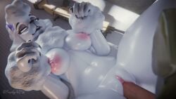blue_eyes breast_squeeze breasts canine fortnite fortnite:_battle_royale franky3d frankynsfw furry furry_breasts furry_female jonesy_(fortnite) lady_poodlina large_penis male_on_anthro missionary_position misuzugon on_bed penis penis_in_pussy pink_nipples pink_vulva poodle tagme thighs twilightv0ids_(modeler) vaginal_penetration video white_body white_fur
