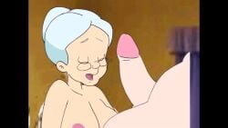 animated breasts emma_webster erection glasses looney_tunes older_female penis