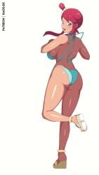1girls 2d 2d_animation ass big_ass big_breasts bikini breasts game_freak grin gym_leader huge_breasts kaos_art looking_at_viewer looking_back nintendo open_toe_footwear open_toe_shoes pokemon pokemon_bw pose posing posing_for_the_viewer sandals short_video shorter_than_5_seconds sideboob skyla_(pokemon) skyla_(summer_2025)_(pokemon_masters) smile smiling_at_viewer swimsuit swimwear tagme video wink winking_at_viewer