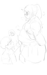 b45ui big_ass big_breasts blushing bulging_belly chubby_cheeks fat glasses nimo nimo22 pressing_belly school_uniform sweater_vest thick_thighs undersized_clothes weight_gain