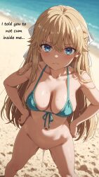 after_sex after_vaginal ai_generated blonde_female blonde_hair cheating cheating_girlfriend cum cum_drip looking_at_viewer netorare ntr tagme