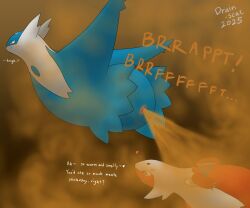 2025 anus blue_body blue_wings brother_(lore) brother_and_sister_(lore) brown_eyes drain_scat duo english_text fart fart_cloud fart_fetish fart_sniffing farting_on_another farting_on_face female feral generation_3_pokemon hi_res huge_fart latias latios legendary_pokemon looking_at_another looking_at_partner lying male male/female midair multicolored_body nintendo pokemon pokemon_(species) presenting presenting_anus red_body sibling_(lore) simple_background sister_(lore) sniffing text two_tone_body white_body wings