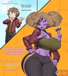 ass_expansion breast_expansion dreamerknights female fully_clothed gender_transformation huge_thighs implied_transformation male mtf_transformation muffet muffetification transformation undertale