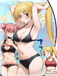 2d 2d_(artwork) 2d_artwork 2girls adult adult_female ahoge arm_up armpit armpit_crease armpit_peek armpits arms_up asian asian_female asian_girl bare_armpits bare_arms bare_belly bare_chest bare_hands bare_hips bare_legs bare_midriff bare_navel bare_shoulders bare_skin bare_thighs belly belly_button big_boobs big_breasts bikini bikini_bottom bikini_only bikini_top black_bikini black_bikini_bottom black_bikini_top black_swimsuit black_swimwear blonde blonde-haired_female blonde_female blonde_hair blonde_hair_female blue-eyed_female blue_background blue_eyes blush_face blush_lines blushing blushing_at_another blushing_at_partner blushing_female blushing_lines bocchi_the_rock! breasts busty busty_female busty_girl busty_teen busty_teenager cleavage collarbone curvaceous curvaceous_body curvaceous_female curvaceous_figure curvaceous_hips curvy curvy_body curvy_female curvy_figure curvy_hips digital digital_art digital_drawing digital_drawing_(artwork) digital_media digital_media_(artwork) double_bun drawing elbows exposed_armpits exposed_arms exposed_belly exposed_chest exposed_hips exposed_legs exposed_midriff exposed_navel exposed_shoulders exposed_skin exposed_thighs eyebrows_visible_through_hair female female_focus female_only fingers flushed flushed_face frown frown_eyebrows frowning frowning_at_viewer gotou_hitori groin groin_tendon guitarist hair_bun hair_ornament hairless_armpits halterneck hand_on_belly hand_on_chest hand_on_own_belly hand_on_own_chest hand_on_own_stomach hand_on_stomach hand_up hands_up head_tilt high_resolution high_school_student highres hourglass_figure ijichi_seika inframammary_fold inguinal_crease inguinal_ligament japanese japanese_female japanese_girl large_boobs large_breasts lean_figure legs_closed legs_together long_hair looking_down looking_down_at_viewer mature mature_female mature_woman midriff multiple_females multiple_girls narrow_waist navel orange-eyed_female orange_eyes pink-haired_female pink_hair presenting_armpit red_sports_bra ryuhirohumi school_girl scowl shaved_armpits shoulders sideboob sidelocks simple_background slender_body slender_waist slim_female slim_waist sports_bra standing string_bikini swimsuit swimwear teen_girl teenage_girl teenage_tits teenager thighs thighs_together tilted_head touching_belly touching_chest touching_stomach twin_buns tying_hair upper_body wide_hips woman yellow-haired_female yellow_hair young_female young_woman