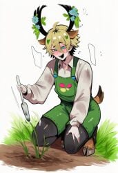1boy ai_generated deer femboy gardener gay kortai novelai only_male original_character tagme