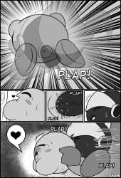 black_and_white comic kirby kirby_(series) nintendo penis pussy pussy_juice spread_pussy translucent vaginal_penetration waddling_head