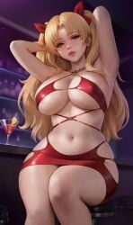 1girls armpits arms_up big_areola big_breasts big_nipples big_thighs blonde_hair blush breasts breasts_bigger_than_head breasts_out busty busty_female camel_toe cameltoe cleavage curvaceous_female curvaceous_figure curves curvy curvy_body curvy_female curvy_figure curvy_hips dress ereshkigal_(fate) fate/grand_order fate_(series) hourglass_figure hourglass_figured_female huge_breasts massive_thighs meekohopanes pinup revealing_clothes revealing_outfit thick_legs thick_thighs thighs thunder_thighs thunderthighs tits tits_bigger_than_head tits_out variant variant_set wide_hips wide_thighs