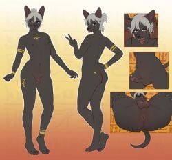 absurd_res anthro anubian_jackal anubis anus areola ark_warrior balls black_body butt canid canine canis deity digital_media_(artwork) egyptian egyptian_mythology erection feet female fingers flaccid foreskin fur genitals gesture hair half-closed_eyes hand_gesture hi_res humanoid_feet humanoid_genitalia humanoid_penis jackal looking_at_viewer lying mammal middle_eastern_mythology model_sheet mythology narrowed_eyes navel nipples nude on_back open_mouth penis plantigrade simple_background smile solo spread_legs spreading standing tail tight_foreskin toes tongue tongue_out v_sign
