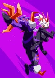 ace_ukiyo bodysuit breasts covered_mouth face_mask genderswap kamen_rider kamen_rider_geats kamen_rider_geats_(series) otokam1117 tagme thighs tokusatsu white_hair