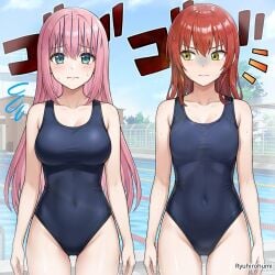 2d 2d_(artwork) 2d_artwork 2girls ashamed asian asian_female asian_girl bare_arms bare_hands bare_hips bare_legs bare_shoulders bare_skin bare_thighs belly belly_button bikini black_bikini black_one-piece_swimsuit black_swimsuit black_swimwear blue-eyed_female blue_eyes blue_sky blush_face blush_lines blushing blushing_female blushing_lines bocchi_the_rock! breast_envy breasts busty busty_female busty_girl busty_teen busty_teenager clouds collarbone curvaceous curvaceous_body curvaceous_female curvaceous_figure curvaceous_hips curvaceous_teenager curvy curvy_body curvy_female curvy_figure curvy_hips curvy_teen day daylight daytime digital digital_art digital_drawing digital_drawing_(artwork) digital_media digital_media_(artwork) drawing dripping_wet duo embarrassed embarrassed_expression embarrassed_female exposed_arms exposed_hips exposed_legs exposed_shoulders exposed_skin exposed_thighs eyebrows_visible_through_hair female female_focus female_only fingernails fingers flushed flushed_face flustered flustered_female frown frown_eyebrows frowning gotou_hitori green-eyed_female green_eyes groin guitarist hair_between_eyes hair_ornament high_resolution high_school_student highres hourglass_figure inguinal_crease inguinal_ligament japanese japanese_female japanese_girl kita_ikuyo large_breasts lean_figure long_hair looking_at_viewer midriff multiple_females multiple_girls narrow_waist navel nervous nervous_expression nervous_face nervous_female one-piece_swimsuit one_side_up outdoor outdoor_nudity outdoors outside petite petite_body petite_breasts petite_female petite_girl petite_tits pink-haired_female pink_hair red-haired_female red_hair ryuhirohumi school_girl school_swimsuit scowl shoulders shy shy_expression shy_female shy_girl sky slender_body slender_waist slim_female slim_waist small_boobs small_breasts small_tits soaked standing sukumizu swimsuit swimwear teen_girl teenage_girl teenage_tits teenager thigh_gap thighs tiny_breasts tiny_tits upper_body wet wet_body wet_face wet_hair wet_skin wide_hips young_female young_woman
