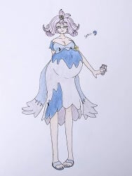 1girls acerola_(pokemon) aged_up aged_up_character aged_up_female alternate_breast_size cutie cyberiorr drawing elite_four female female_only pokemon pokemon_sm pregnancy pregnancy_cravings pregnant pregnant_belly pregnant_female purple_hair purple_hair_female smug smug_face solo trial_captain