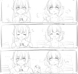 alternate_expressions b45ui chubby_cheeks eating nimo nimo22 shiranui_flare shirogane_noel thin_to_fat vtuber weight_gain