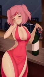 1female 1females 1girl 1girls alcohol alcohol_bottle alcoholic_drink ass ass_bigger_than_torso big_ass breasts doki_doki_literature_club drunk drunk_female female_focus female_only girl girl_focus girl_only hips hips_wider iang_art large_ass massive massive_ass medium_breasts natsuki_(doki_doki_literature_club) pink_eyes pink_hair thick_ass thick_thighs thighs thighs_bigger_than_torso white_ribbon wide_ass wide_hips wide_thighs