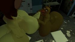3d big_ass big_breasts bimbo five_nights_at_freddy's futanari hyper_ass hyper_balls hyper_breasts hyper_penis kamila_(mega2109) looking_at_viewer masturbation original_character self_upload vrchat vrchat_avatar withered_chica