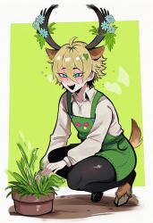 1boy ai_generated deer femboy gardener gay kortai novelai only_male original_character tagme