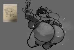 1girl 1girls :3 ass ass_focus ass_up big_ass big_butt blush blushing bow bow_tie bowtie bubble_ass bubble_butt butt butt_focus canid canine canis dog dog_ears dog_tail dumptruck_ass dumptruck_butt fat_ass fat_butt female female_focus holding holding_object huge_ass huge_butt looking_at_viewer looking_back looking_back_at_viewer oc open_mouth open_smile presenting presenting_ass presenting_butt ribznsfw smile smiling star sweat sweatdrop sweating sweating_female sweating_profusely sweaty sweaty_ass sweaty_butt thick thick_ass thick_butt thick_thighs tongue