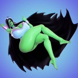 3d 3d_(artwork) alternate_body_type armwear barefoot big_ass big_breasts big_butt black_hair curvy curvy_figure danny_phantom desiree elevenendless endlessillusion feet ghost ghost_girl green_body green_skin headwear nickelodeon voluptuous