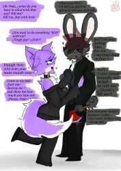 axe azlanfatahwarim couple_(romantic) dirty_talk drunk gray_fur heterochromia kit_community kit_community_v2 nori_kitty shine tagme tagme_(artist) tagme_(character) tail talking_to_another talking_to_partner text text_bubble violet_hair white_background