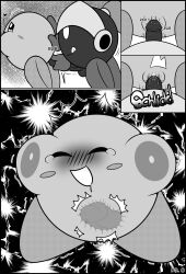 black_and_white comic internal_view kirby kirby_(series) nintendo penis pussy pussy_juice vaginal_penetration vaginal_sex waddling_head