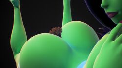 3d 3d_(artwork) alternate_body_type armwear barefoot big_ass big_breasts big_butt black_hair curvy curvy_figure danny_phantom desiree elevenendless endlessillusion feet ghost ghost_girl green_body green_skin headwear nickelodeon voluptuous