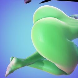 3d 3d_(artwork) alternate_body_type armwear barefoot big_ass big_breasts big_butt black_hair curvy curvy_figure danny_phantom desiree elevenendless endlessillusion feet ghost ghost_girl green_body green_skin headwear nickelodeon voluptuous