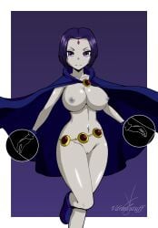 1girls bad_deviantart_id bad_id belt big_breasts breasts casual cloak dc_comics female footwear hooded_cloak human navel nipples nonsexual nonsexual_nudity nude outerwear pale_skin pussy rachel_roth raven_(dc) solo tagme teen_titans vdrawstuff warner_brothers