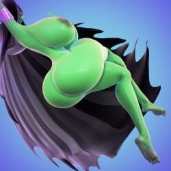 3d 3d_(artwork) alternate_body_type armwear barefoot big_ass big_breasts big_butt black_hair curvy curvy_figure danny_phantom desiree elevenendless endlessillusion feet ghost ghost_girl green_body green_skin headwear nickelodeon voluptuous