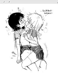 2girls against_wall breast_press chun_baii clothes_lift comedy_central cowlick crying crying_with_eyes_open flat_chest flat_chest_grab genderswap genderswap_(mtf) grabbing_another's_breast groping highres hip_bones kenny_mccormick long_hair looking_at_another multiple_girls nipple_stimulation pleated_skirt sex shirt_lift short_hair sidelocks skirt skirt_lift smile south_park stan_marsh standing standing_sex symmetrical_docking tears thighhighs yuri