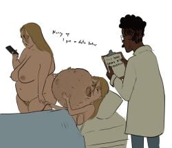blonde_female deformed fat fat_ass fat_woman filth_(artist) hospital naked_female original_characters text tumor