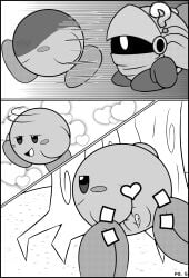 black_and_white comic kirby kirby_(series) nintendo pussy spread_pussy waddling_head